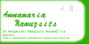 annamaria mamuzsits business card